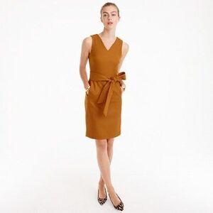 J.Crew Double Serge 100% Wool Dress Sz 6T Lined Belt